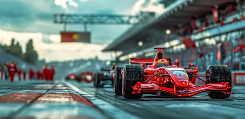 Türaufkleber Motor sports competitive team racing. Race Start at Formula 1  © Viks_jin