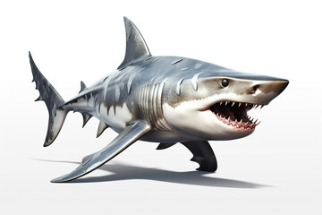 shark animal on white background