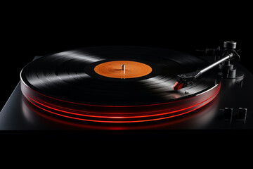 vinyl record technology, black background