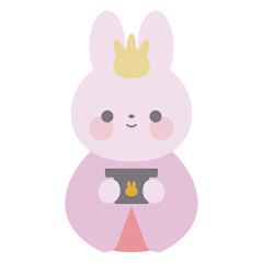 うさぎのひな人形のイラスト