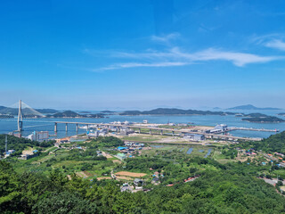 This is an aerial shot of the city of Mokpo, South Korea.