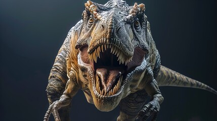 tyrannosaurus rex dinosaur growling isolated