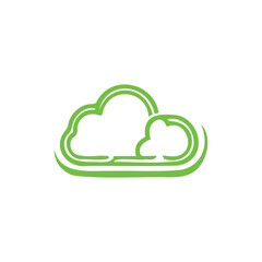 Green Cloud Icon Illustration