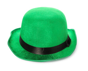 Green leprechaun hat isolated on white. Saint Patrick's Day accessory