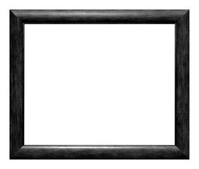 Black wooden frame isolated on the white background