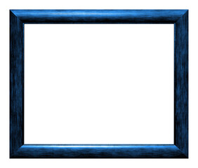 Blue wooden frame isolated on the white background
