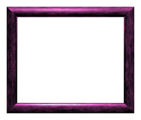 Magenta wooden frame isolated on the white background