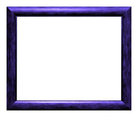 Violet wooden frame isolated on the white background