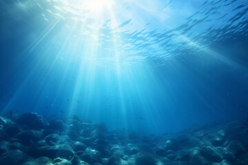 Fototapeta na wymiar beautiful underwater view with sunlight