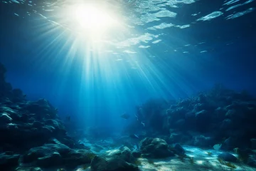 Foto op Aluminium beautiful underwater view with sunlight © Salawati
