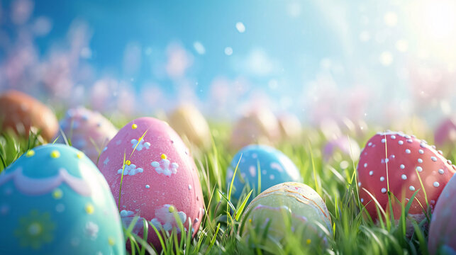 Happy Easter Day background with copy space