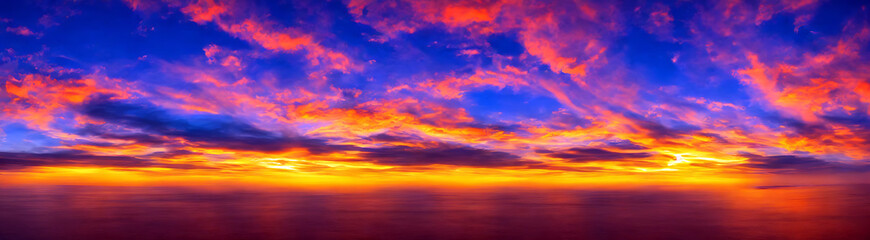 Naklejka na ściany i meble Cloudy sunset background
