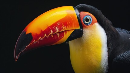 toucan on a black