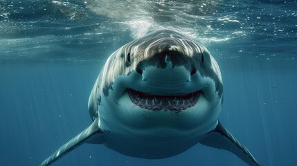 white shark swimming