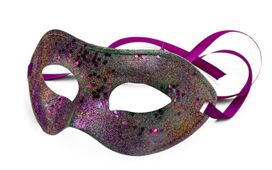 Purple carnival mask Mardi Gras celebration white background