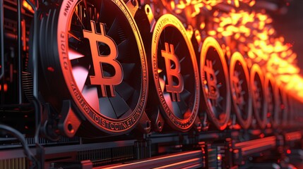 Bitcoin mining concept