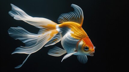 brilliant goldfish swimming