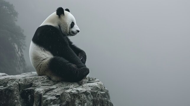 panda isolated on solid background