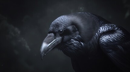 Fototapeta premium black raven isolated on black raven