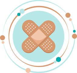 Cartoon adhesive bandage band aid graphic icon symbol