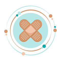 Cartoon adhesive bandage band aid graphic icon symbol