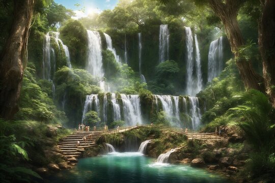 waterfall in the forest, Nature's Protection in Wealth Flow
