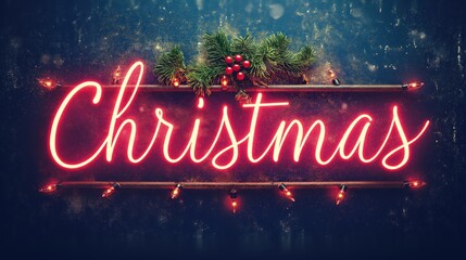 Christmas lettering decorated with christmas decorations