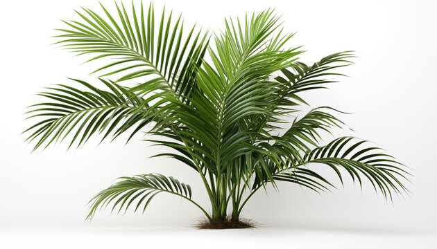 A Kentia Palm with its graceful fronds creating isolated, white background