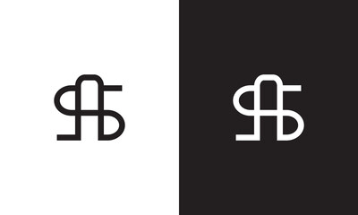 AS logo, monogram unique logo, black and white logo, premium elegant logo, letter AS Vector	
