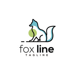 Fox Line Logo Vector Design