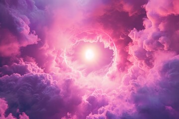 Mystical portal in a vibrant cloudscape
