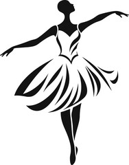 Classic Ballerina Stance Vector Logo for Ballet Performances and Dance Marketing