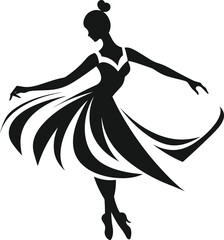Elegant Ballet Dancer Silhouette for Performing Arts and Dance Studio Promotion