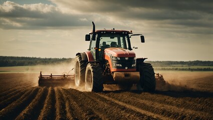 
tractor plowing a field