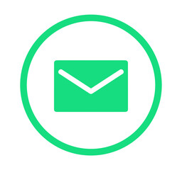 シンプルな緑色のメールアイコン
