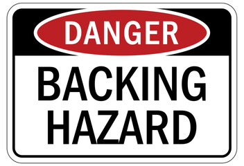 Fototapeta premium Truck safety sign backing hazard