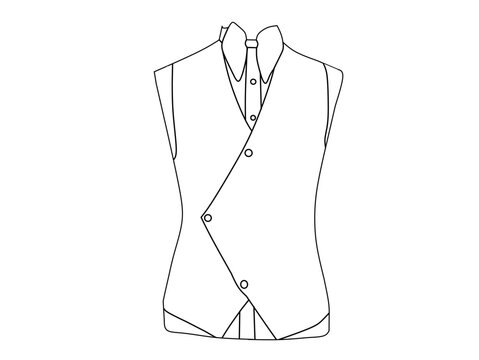 black and white vest with bow tie clip art preview