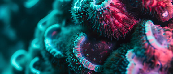 Close-up of a Cluster of Sea Urchins - obrazy, fototapety, plakaty
