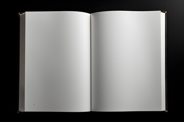 Minimal white open book hardcover mockup on the desk
