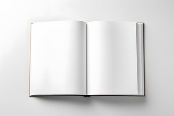 Minimal white open book hardcover mockup