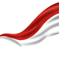 Indonesian Red white Waving Flag