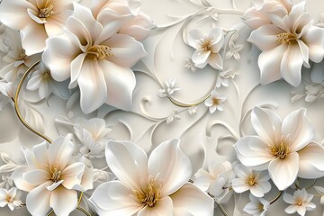 paper art pastel color flower abstract background, 3d rendering