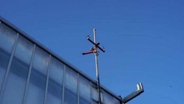 lightning rod for lightning on a building. High quality FullHD footage