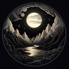 mountains in the sky