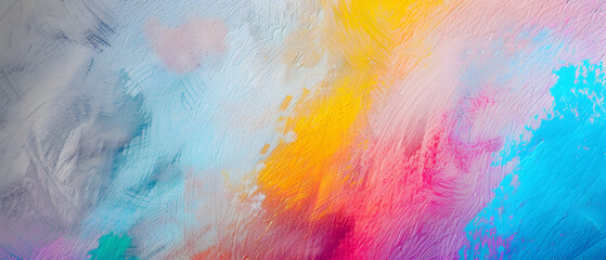 Fototapeta na wymiar Vibrant Painting With Multiple Colors Splashed on Canvas