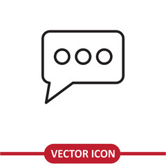 Comment Icon. Conversation or Chat flat liner illustration on white background..eps