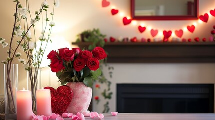 Living room Valentine's day surprise for a romantic evening