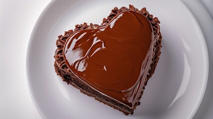 Valentine's Day Chocolate Cake slice in the shape of a heart