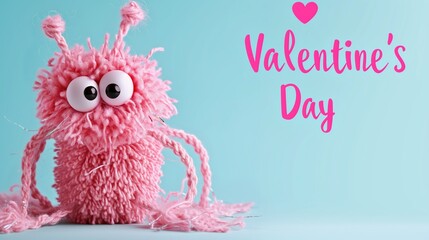 Cute yarn monster for Valentine's Day 