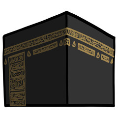 Kaaba Makkah Mecca Hajj Muslims Islamic Doodle Illustration